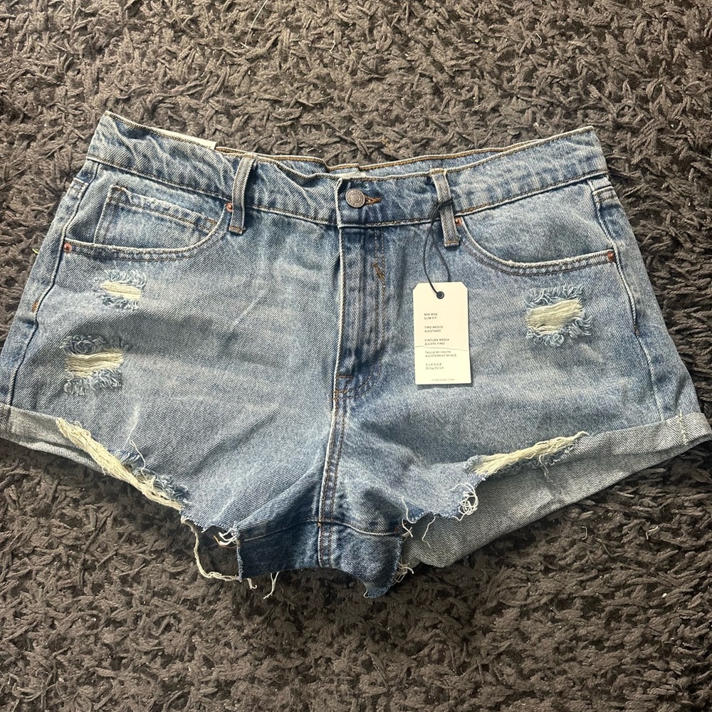 Forever 21 Blue Jean Shorts Distressed Cut-Off Style